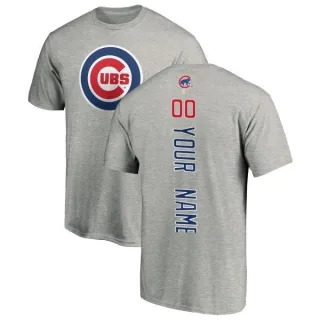 Custom Chicago Cubs Custom Backer T-Shirt - Ash