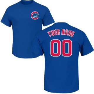 Custom Chicago Cubs Custom Name & Number T-Shirt - Royal