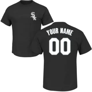 Custom Chicago White Sox Custom Name & Number T-Shirt - Black