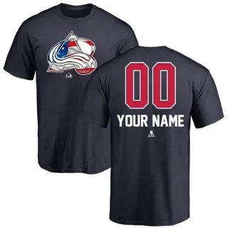 Custom Colorado Avalanche Custom Name and Number Banner Wave T-Shirt - Navy