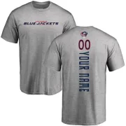 Custom Columbus Blue Jackets Custom Backer T-Shirt - Ash