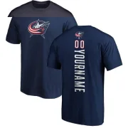 Custom Columbus Blue Jackets Custom Backer T-Shirt - Navy