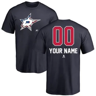 Custom Dallas Stars Custom Name and Number Banner Wave T-Shirt - Navy