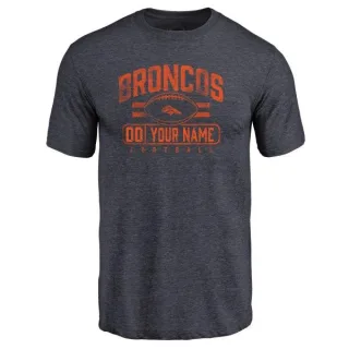 Custom Denver Broncos Custom Flanker Tri-Blend T-Shirt - Navy