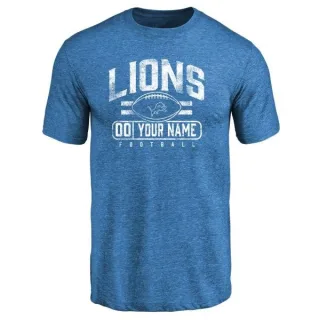 Custom Detroit Lions Custom Flanker Tri-Blend T-Shirt - Blue