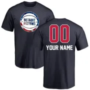 Custom Detroit Pistons Navy Custom Name and Number Banner Wave T-Shirt