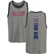 Custom Edmonton Oilers Custom Backer Tri-Blend Tank - Heathered Gray