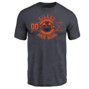 Custom Edmonton Oilers Custom Insignia Tri-Blend T-Shirt - Navy