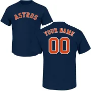 Custom Houston Astros Custom Name & Number T-Shirt - Navy