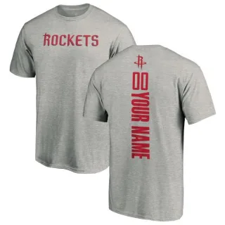 Custom Houston Rockets Ash Custom Backer T-Shirt