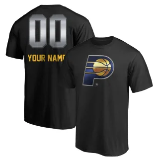 Custom Indiana Pacers Black Custom Midnight Mascot T-Shirt