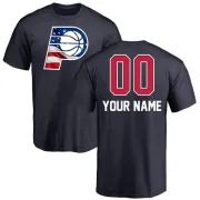 Custom Indiana Pacers Navy Custom Name and Number Banner Wave T-Shirt