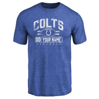 Custom Indianapolis Colts Custom Flanker Tri-Blend T-Shirt - Royal