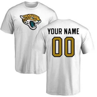 Custom Jacksonville Jaguars Custom Name & Number Logo T-Shirt - White