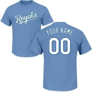 Custom Kansas City Royals Custom Name & Number T-Shirt - Light Blue