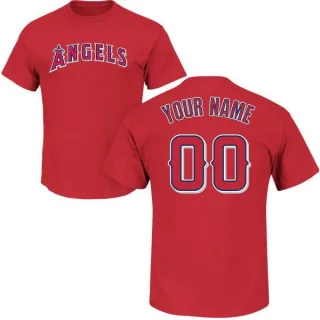 Custom Los Angeles Angels Custom Name & Number T-Shirt - Red