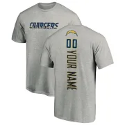 Custom Los Angeles Chargers Custom Name & Number T-Shirt - Heather Gray