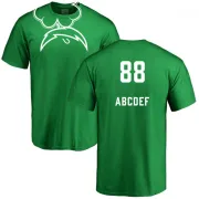 Custom Los Angeles Chargers Green St. Patrick's Day Custom Name & Number T-Shirt