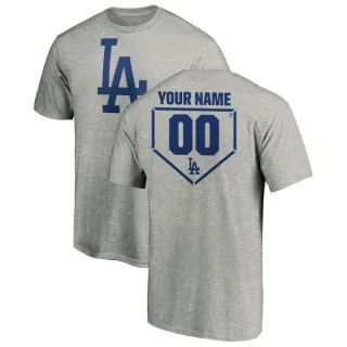 Custom Los Angeles Dodgers Custom RBI T-Shirt - Heathered Gray