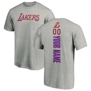 Custom Los Angeles Lakers Ash Custom Backer T-Shirt