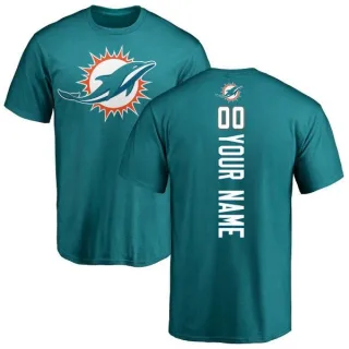 Custom Miami Dolphins Custom Backer T-Shirt - Aqua