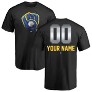 Custom Milwaukee Brewers Custom Midnight Mascot T-Shirt - Black