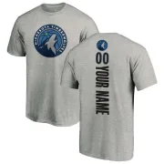 Custom Minnesota Timberwolves Ash Custom Backer T-Shirt