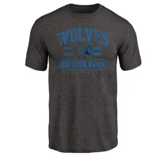 Custom Minnesota Timberwolves Black Custom Baseline Tri-Blend T-Shirt