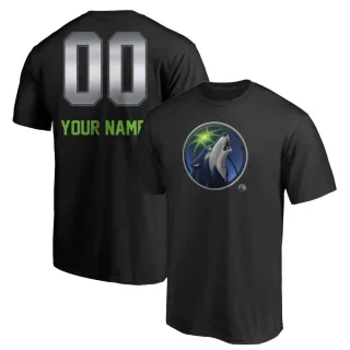 Custom Minnesota Timberwolves Black Custom Midnight Mascot T-Shirt