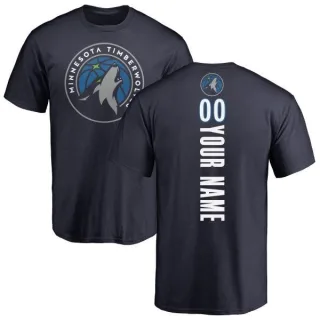 Custom Minnesota Timberwolves Navy Custom Backer T-Shirt