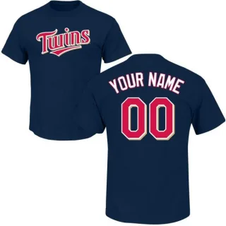 Custom Minnesota Twins Custom Name & Number T-Shirt - Navy