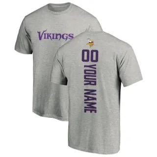 Custom Minnesota Vikings Custom Backer T-Shirt - Ash