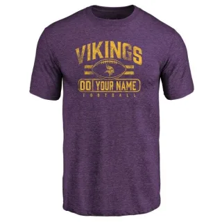 Custom Minnesota Vikings Custom Flanker Tri-Blend T-Shirt - Purple