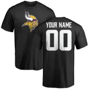 Custom Minnesota Vikings Custom Name & Number Logo T-Shirt - Black