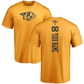 Custom Nashville Predators Custom One Color Backer T-Shirt - Gold