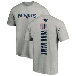 Custom New England Patriots Custom Backer T-Shirt - Ash