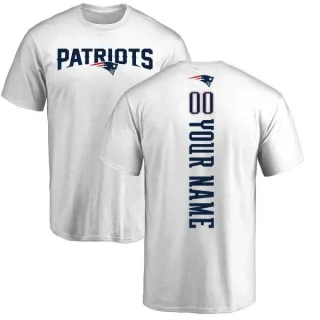 Custom New England Patriots Custom Backer T-Shirt - White