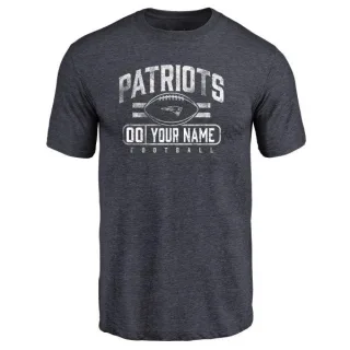 Custom New England Patriots Custom Flanker Tri-Blend T-Shirt - Navy