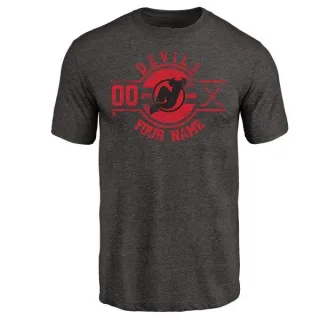 Custom New Jersey Devils Custom Insignia Tri-Blend T-Shirt - Black