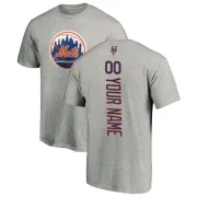 Custom New York Mets Custom Backer T-Shirt - Ash