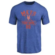 Custom New York Mets Custom Base Runner Tri-Blend T-Shirt - Royal