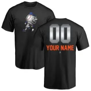 Custom New York Mets Custom Midnight Mascot T-Shirt - Black