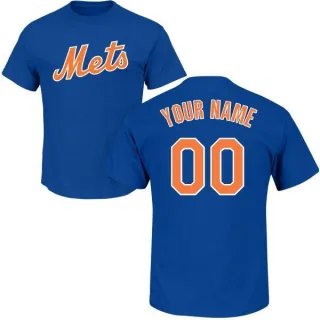 Custom New York Mets Custom Name & Number T-Shirt - Royal
