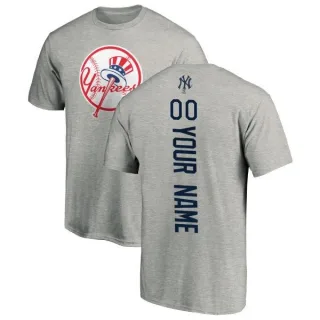 Custom New York Yankees Custom Backer T-Shirt - Ash