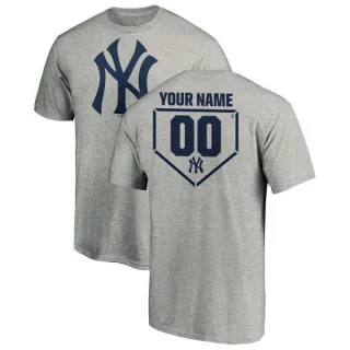 Custom New York Yankees Custom RBI T-Shirt - Heathered Gray