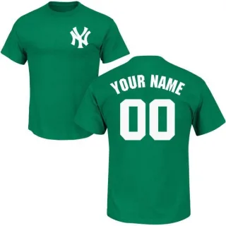 Custom New York Yankees St. Patrick's Day Custom Name & Number T-Shirt - Green