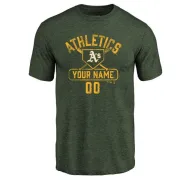 Custom Oakland Athletics Custom Base Runner Tri-Blend T-Shirt - Green