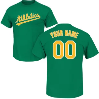 Custom Oakland Athletics Custom Name & Number T-Shirt - Green