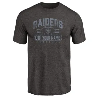 Custom Oakland Raiders Custom Flanker Tri-Blend T-Shirt - Black