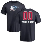 Custom Oklahoma City Thunder Navy Custom Name and Number Banner Wave T-Shirt